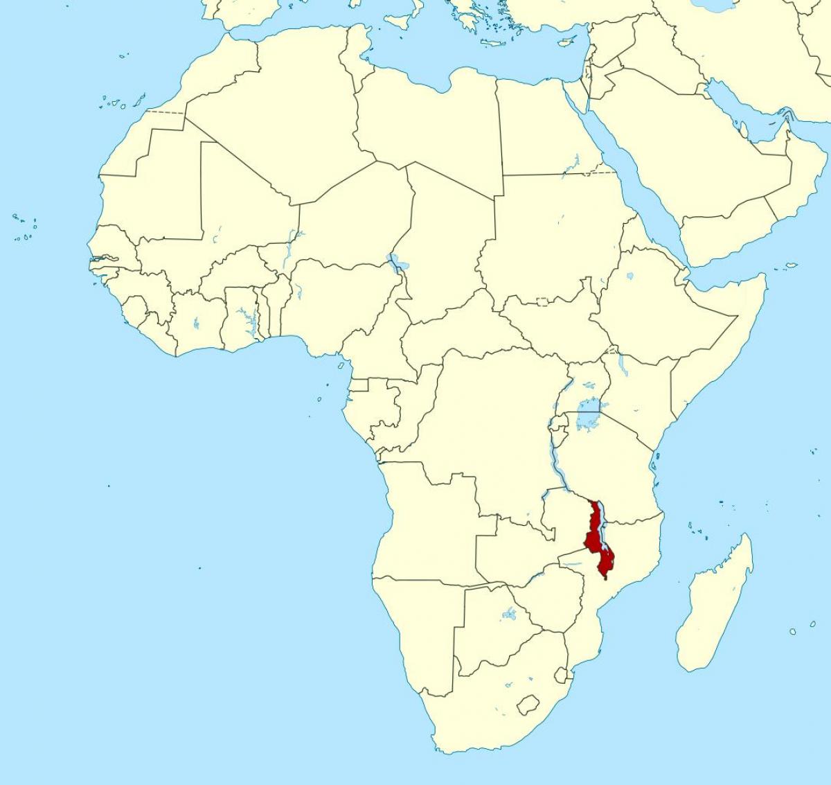 Malawi eneo kwenye ramani ya dunia