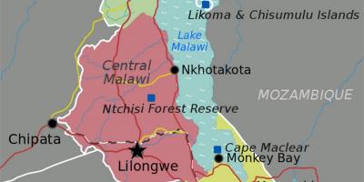 Ramani ya ziwa Malawi afrika